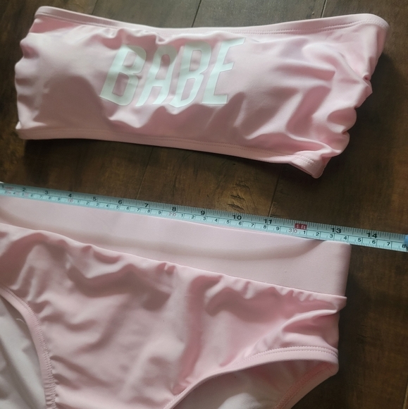 NWT DB Studio Bachelorette Swimsuits Tube Top Bikini in Pink Size Medium - Picture 14 of 15